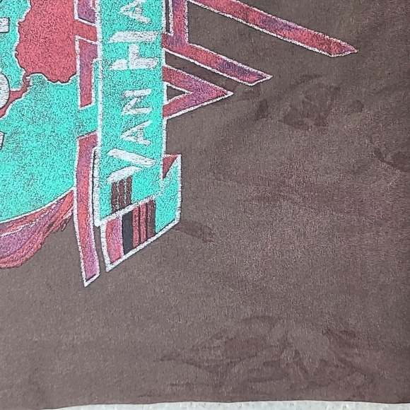 Licensed Band Merch Van Halen '79 World Tour Crew Neck Tee in Brown - NWOT - Picture 13 of 17
